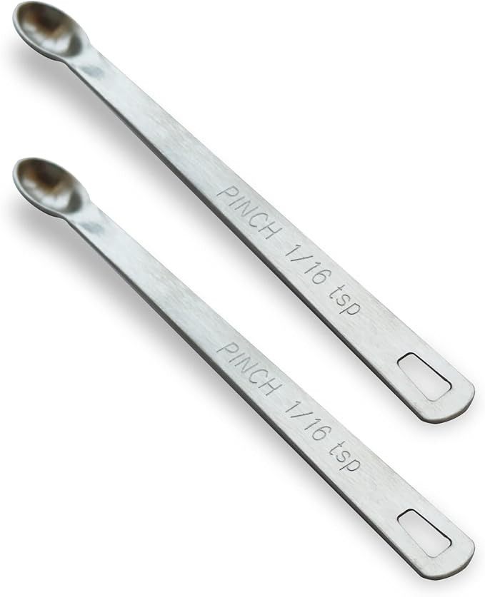 2PCS 1/16 Teaspoon Single Tiny Measuring Spoon, Small Individual Stainless by BERYLER