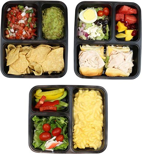 Simple Houseware 16 Pack 36-oz 3-Compartment Meal Prep Container