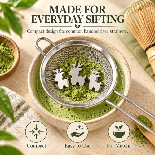 Matcha Sifter Beads, 316 Stainless Steel Elk Sieve Balls, 3 Pack