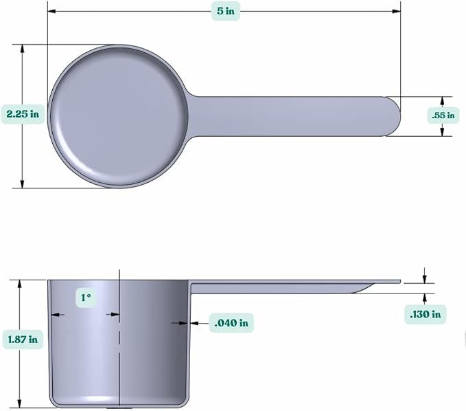 106 mL Long Handle Plastic Measuring Scoop - Image 2