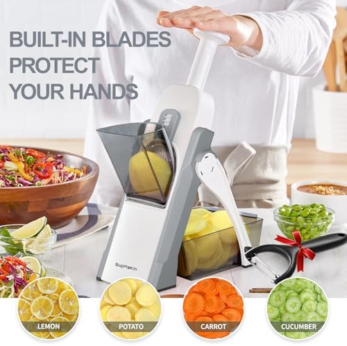 SupMaKin Safe Mandoline Slicer for Kitchen,Adjustable Potato Slicer 1-8 mm