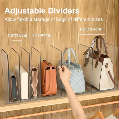 SortNStore Bag & Purse Organizer, Clear Dividers