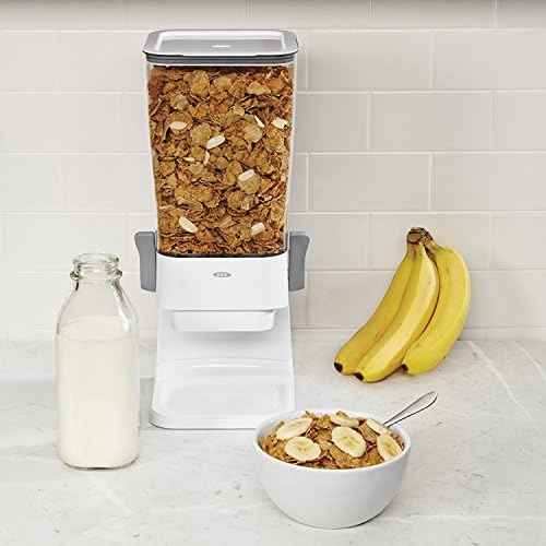 OXO Good Grips Countertop Cereal Dispenser, Clear/White (Pack of 2)