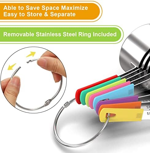 Wildone Stainless Steel 8-Piece Measuring Cups Set with Silicone