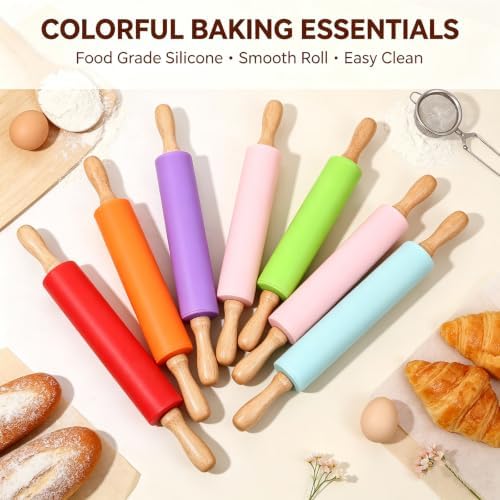 6 Pack Small Rolling Pin for Kids, 12 Inch Non-Stick Food Grade