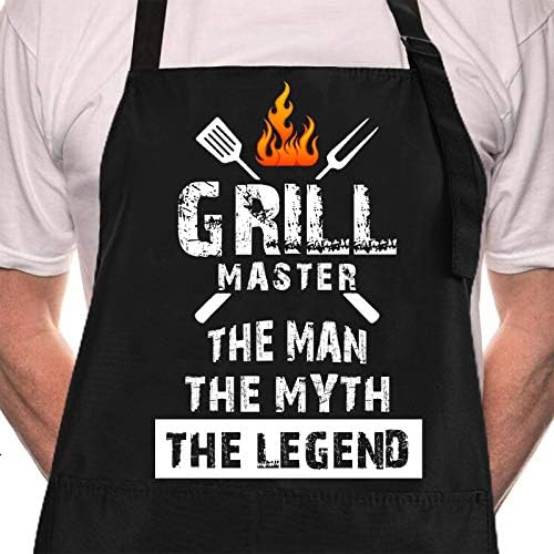 Rosoz Funny BBQ Chef Aprons for Men, Grill Master, Kitchen Cooking