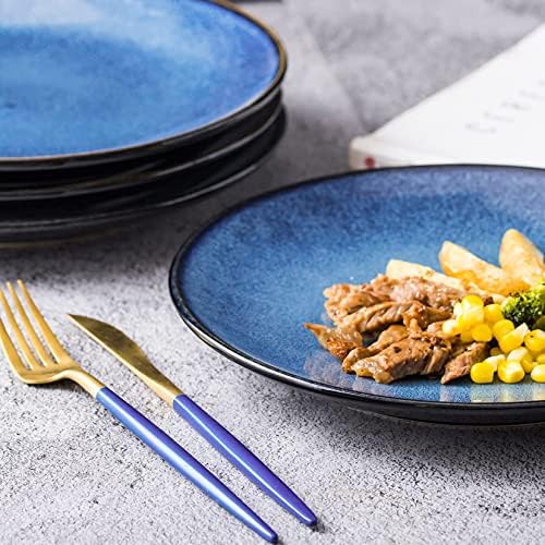 UNICASA Ceramic Dinner Plates Set of 4, Porcelain 10.25 Inch Pasta