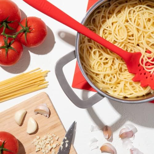 GIR 13-Inch Silicone Spaghetti & Pasta Spoon, Navy