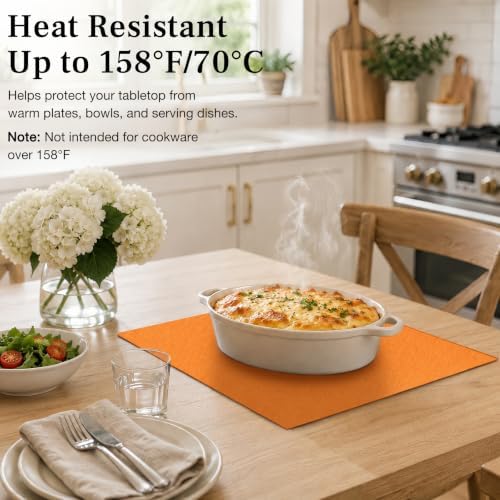 MANSPHIL Orange Placemats Set of 4 Cotton Linen Fall Place Mats