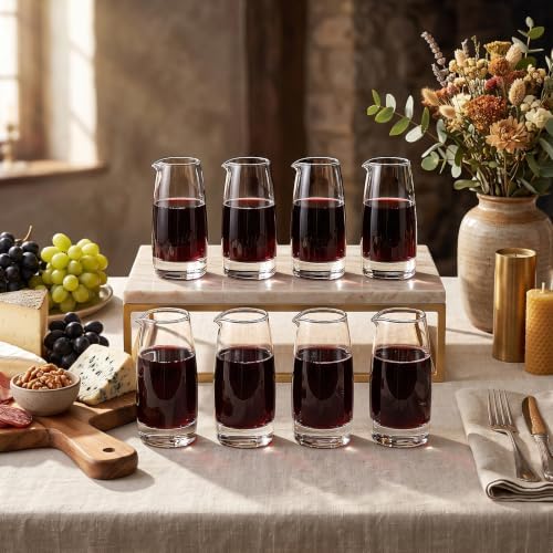 8 Pack Spouted Wine Carafe Glass, 5 Oz Creamer Milk Pouring Pitcher