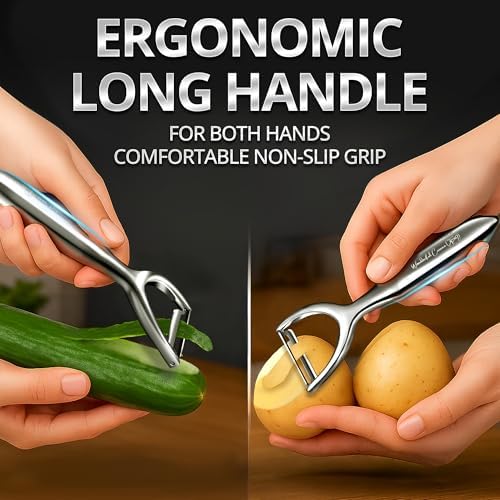 Stainless Steel Y-Peeler – Heavy Duty Vegetable & Fruit Peeler for