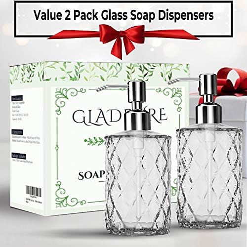 GLADPURE Soap Dispensers, 2 Pack, 12 Oz