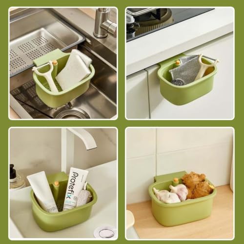 Multifunctional Hanging Sink Drain Strainer Basket, Green