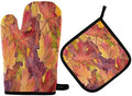Oven Mitts Quilted Cotton Lining Fall Autumn Maple Leaves Potholders