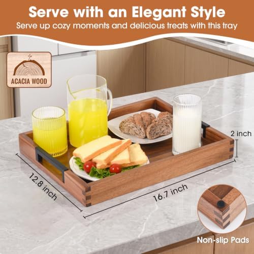 Joy&Grace Large Ottoman Tray for Living Room and Coffee Table
