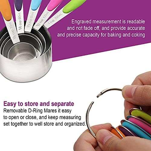 Measuring Cups and Spoons Set 11 Piece. Includes 10 Stainless Steel