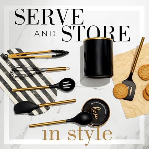 Styled Settings Black and Gold Kitchen Utensil Set, 8-Piece