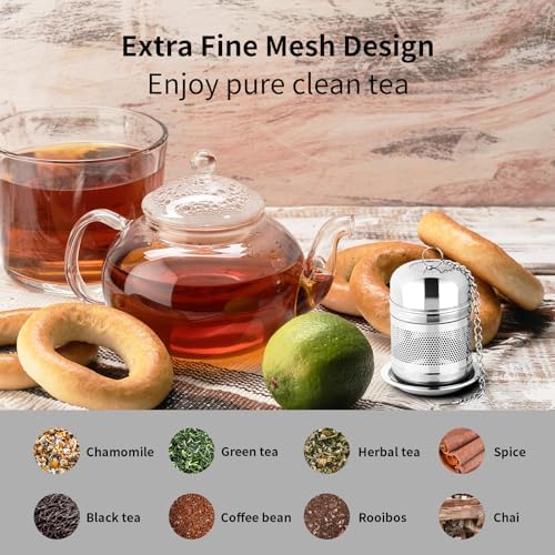 Fri4Free 2PCS Fine Mesh Stainless Steel Tea Infusers with Chain Hook &