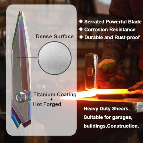 Heavy Duty Scissors 9.5'', Titanium Coating Forged Stainless Steel