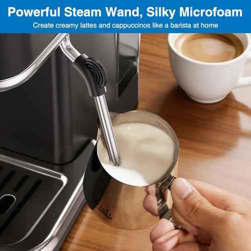 XIXUBX Espresso Machine with Grinder, Black