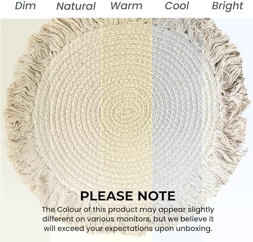 Fine Living 15 Inch Round Placemats Set of 6 with 6-Free