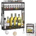 Docnest 3 Tier Magnetic Spice Organizer Shelf, 9 Hooks