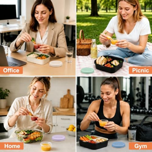 Silicone Salad Dressing Container To Go 1.6oz Condiment Containers