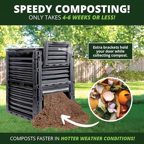 Simply Bio 80 Gallon Outdoor Compost Bin, Black