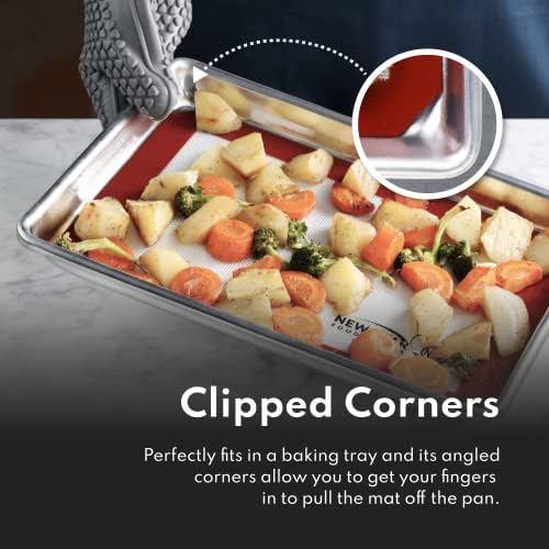 New Star Foodservice Aluminum Sheet Pan & Silicone Mat, 13x18-Inch