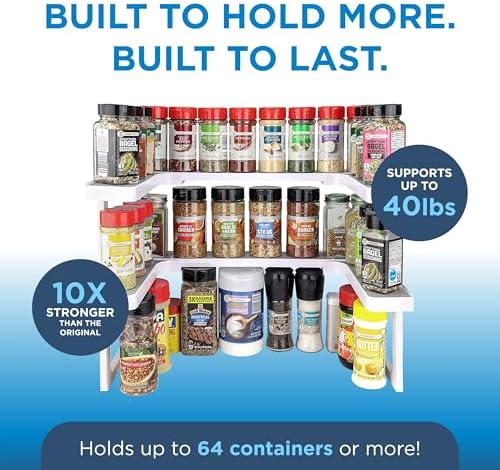 Spicy Shelf 3.0 - Expandable 2 Tiered Spice Rack Organizer for Cabinet