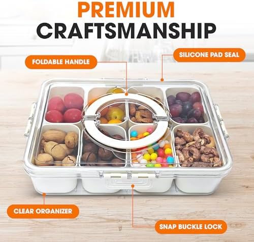 Cheer Collection Fruit Organizer for Refrigerator – 8-Compartment