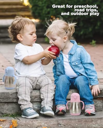 Bakpoco Stainless Steel Straw Sippy Cup for Toddlers 1-3 Years Old