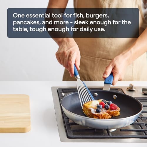 Misen Fish Silicone Spatula - Slotted Turner for Cooking - Perfect for