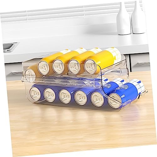 Soda Can Organizer Plastic Dispenser Double Layer for Refrigerator