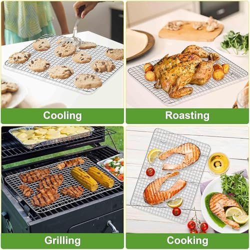 Homikit 16.5"x11.5" Stainless Steel Large Cooling Racks Fit Half Sheet