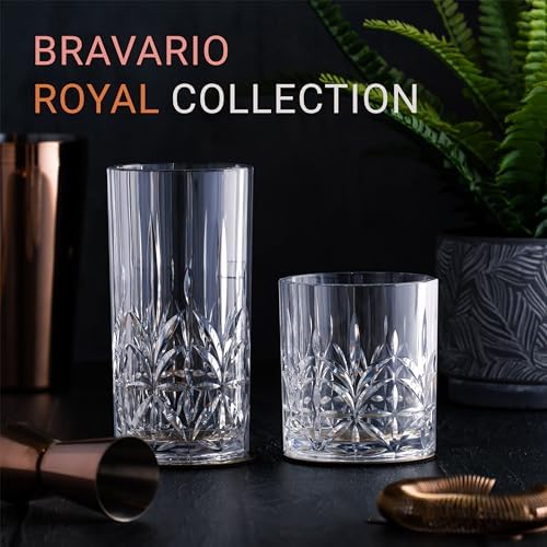 Bravario Unbreakable Plastic Drinking Water Tumblers, Dishwasher Safe