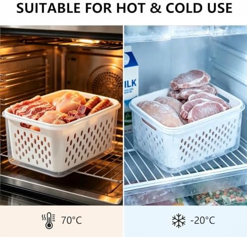 3 Pack Fruit Storage Containers for Fridge with Lids