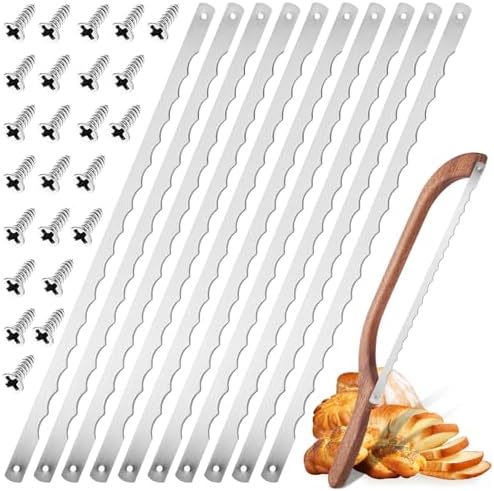 Luxshiny Bread Saw Blades Replacement Stainless Steel 12 Blades 30