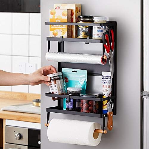EASTTOWEST 4-Tier Magnetic Shelf for Refrigerator, Matte Black