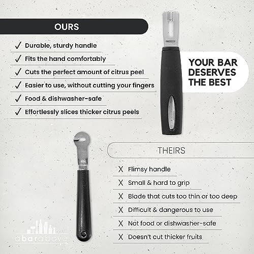 A Bar Above Channel Knife, Black Ergonomic Handle Stainless Steel