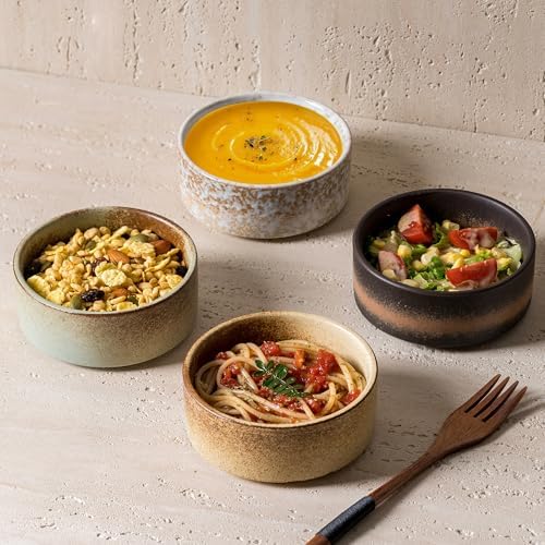 Ceramic Bowl Sets of 4, 4.5 Inches Mix Color, Small Bowls Set