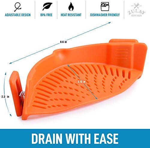 Zulay Silicone Pot Strainer - Adjustable Snap On Strainer For Most