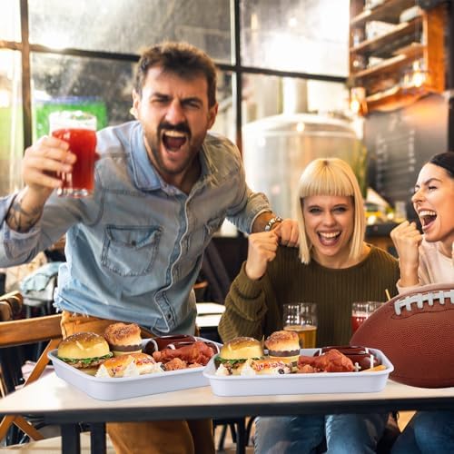 Vesici 4 Pcs Football Stadium Chip and Dip Set Football Serving Tray