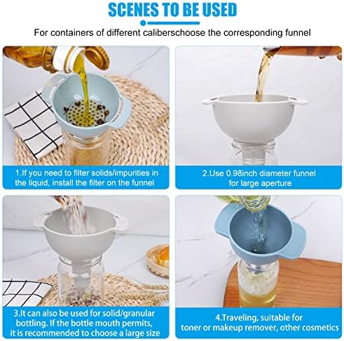 Kitchen Funnels for Filling Bottles,Funnels Set of 3,Oil Funnel,Tough