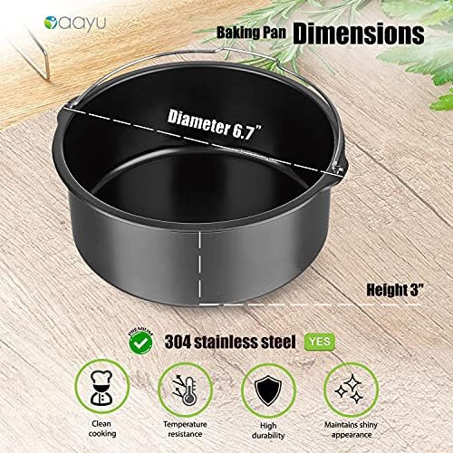 AAYU Baking Pan for Pressure Cookers, Air Fryers and Ovens- For 3 QT