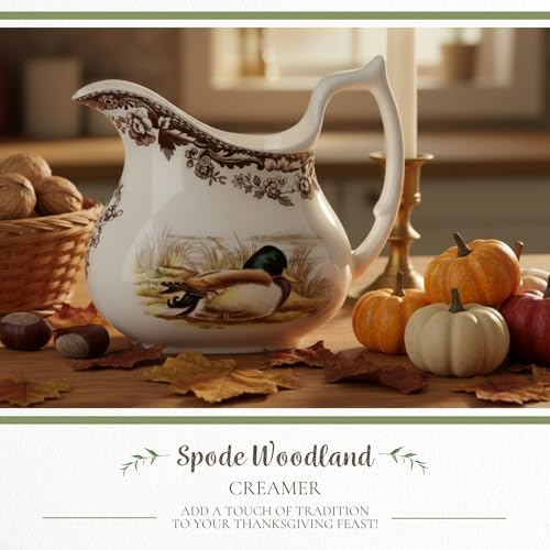 Spode Woodland Wildlife Mallard 8 oz Porcelain Creamer - Rustic