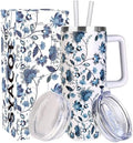 SYACOT 40 oz Tumbler with Handle and Straw Stainless Steel Insulated