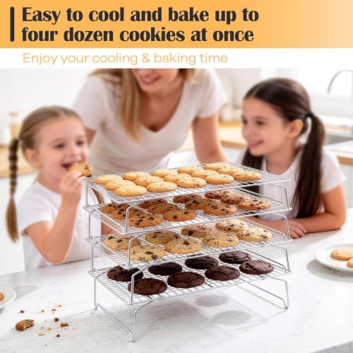 P&P CHEF 4 Tier Stackable Cooling Racks for Cooking and Baking, 15" x