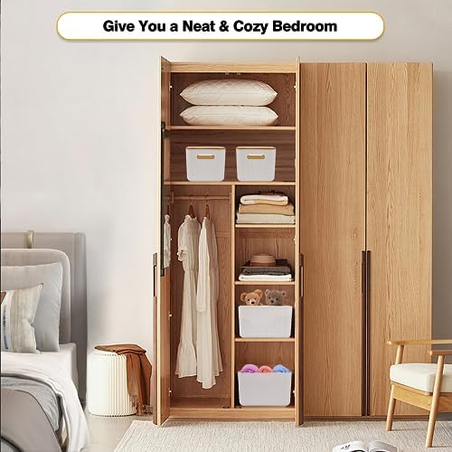 Ohmlove 4-Pack Storage Bins with Bamboo Lids