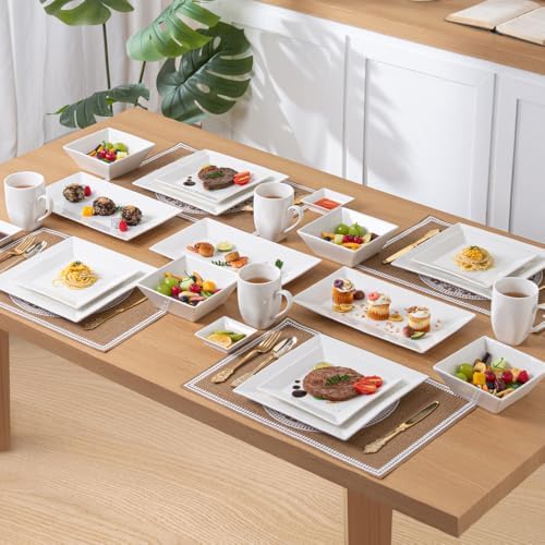 Porlien 12-inch White Porcelain Serving Platters for Party, Wedding